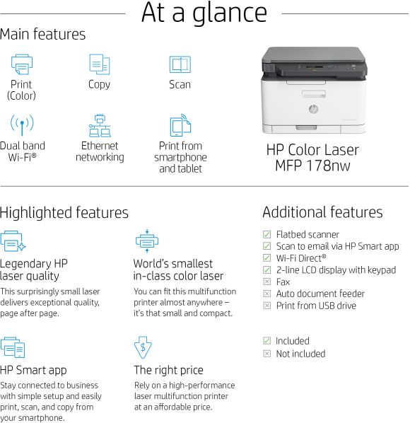 Imprimante multifonction laser couleur HP 178nw – Qualité et Connectivité Intelligente – Image 12